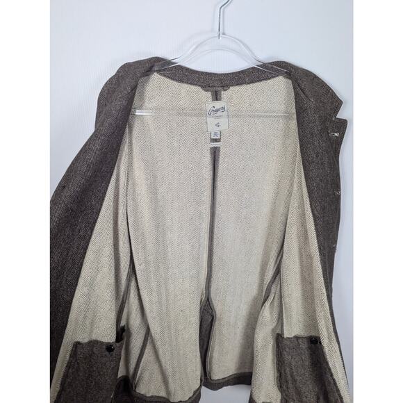 Grayers Herringbone Soft Cotton Blazer Jacket Brown Terry Inside 5 Button XXL - Picture 6 of 8
